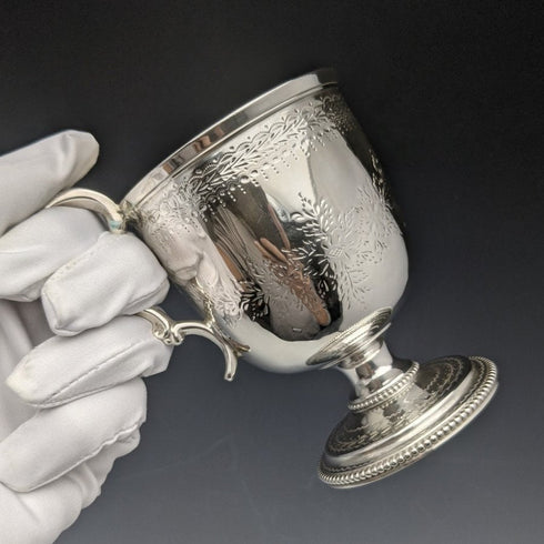 1862 British Antique Pure Silver (925 Silver) Mug 133g Henry Wilkinson